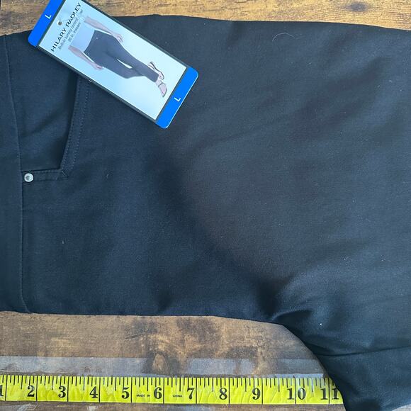 NEW Hilary Radley Flat Front Pull On Pants Tummy Control Large Black Preppy - Picture 4 of 9